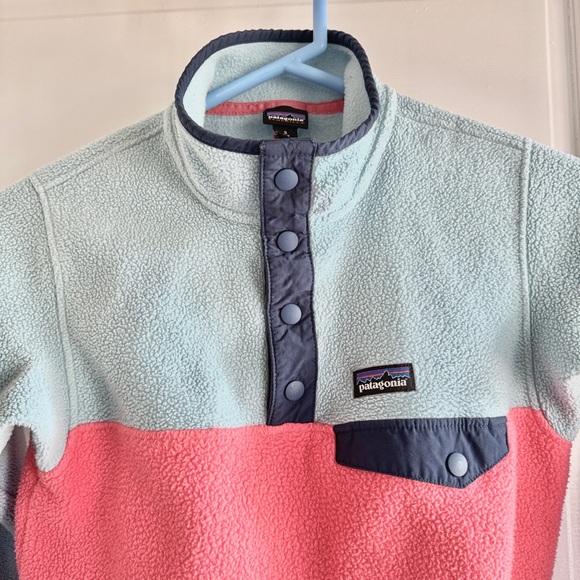 Patagonia Girls S (7-8) Lightweight Synchilla Snap-T Pullover Range Pink… - Picture 2 of 6